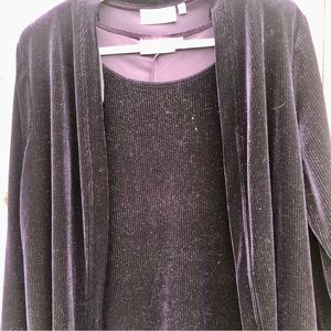 Deep Purple Sparkle Dress & Jacket set Dress Barn 18 W